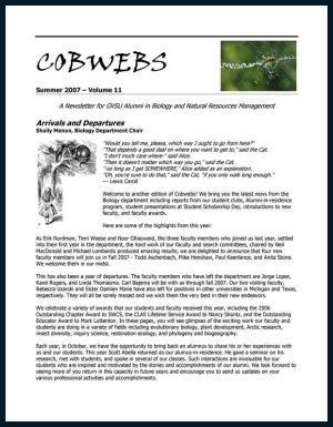 COBWEBS NEWSLETTER 2007